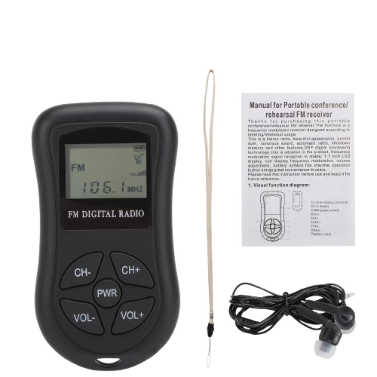 Stock Preferred - Pocket Mini Digital FM Radio LCD Screen Stereo Walking Receiver - Black