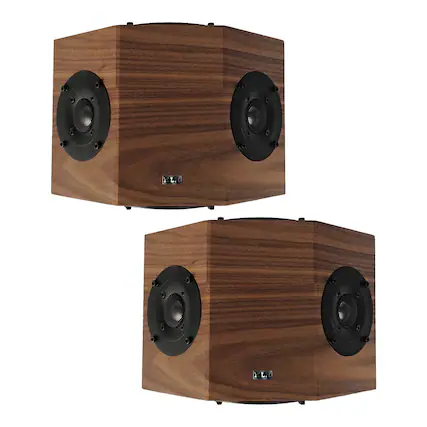 Front. KLH AUDIO - KLH Kendall 2S Surround Speakers - Pair (English Walnut) - Walnut.