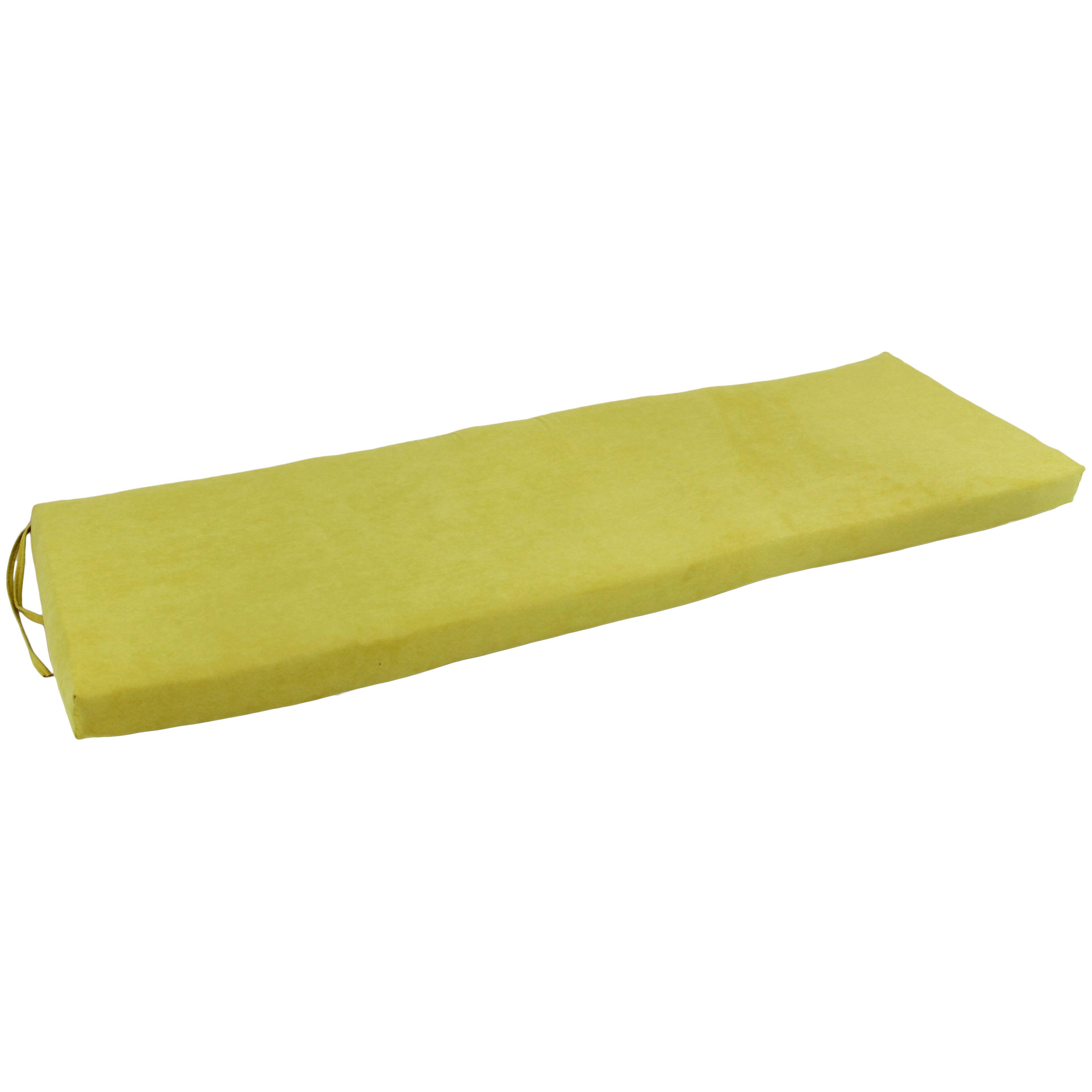 Front. Blazing Needles - 60-inch by 19-inch Micro Suede Bench Cushion - Mojito Lime.