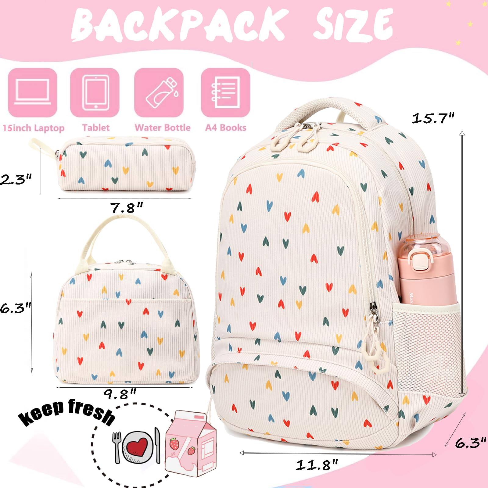 BACKPACK SIZE

15inch Laptop  
Tablet  
Water Bottle  
A4 Books  

15.7"  
2.3"  
7.8"  
6.3"  
9.8"  
11.8"  
6.3"  

keep fresh