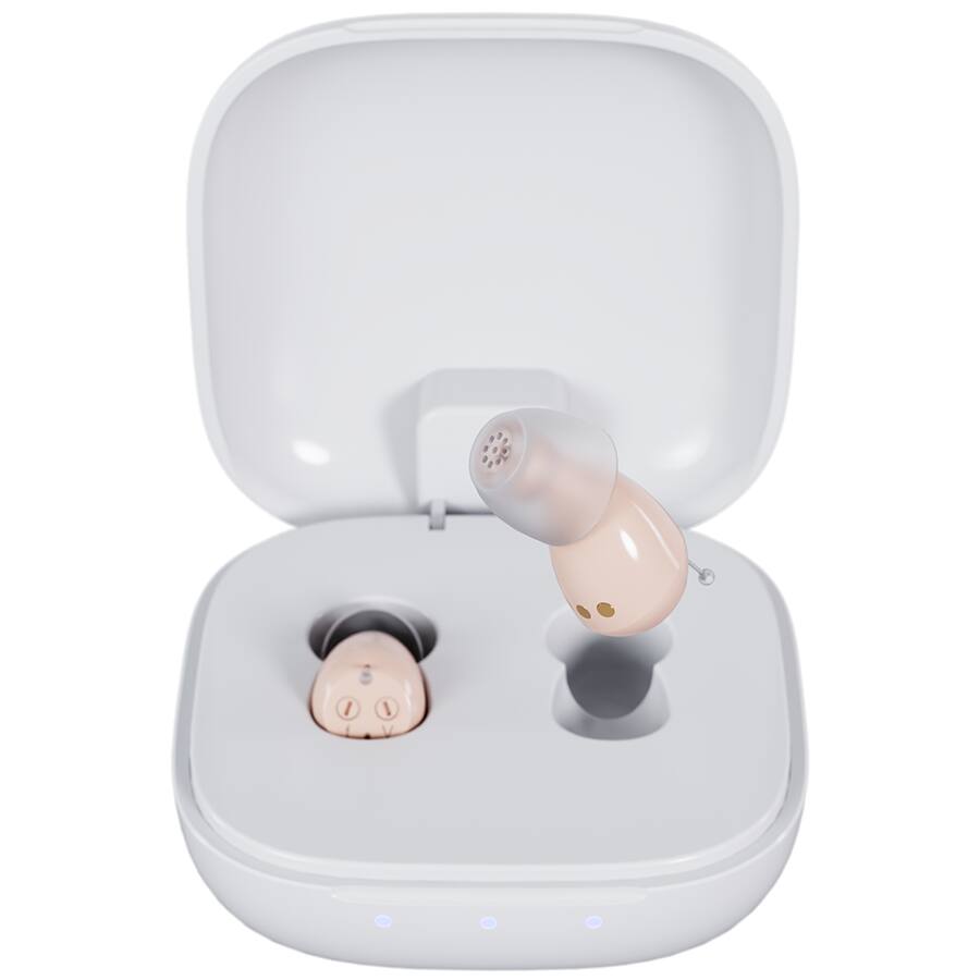Front. Audien Hearing - Audien Atom One OTC Hearing Aid - Beige.