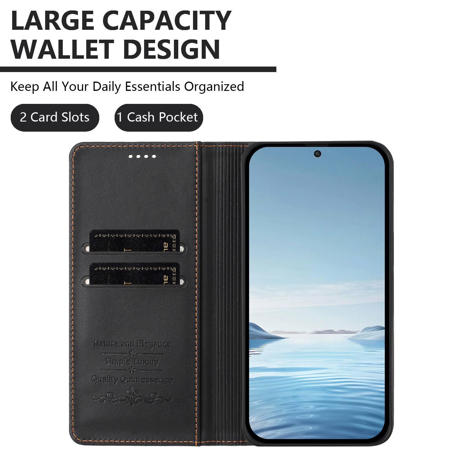 LARGE CAPACITY WALLET DESIGN  
Keep All Your Daily Essentials Organized  
2 Card Slots  
1 Cash Pocket  

Nature and Elegance  
Simple Luxury  
Quality Quintessence
