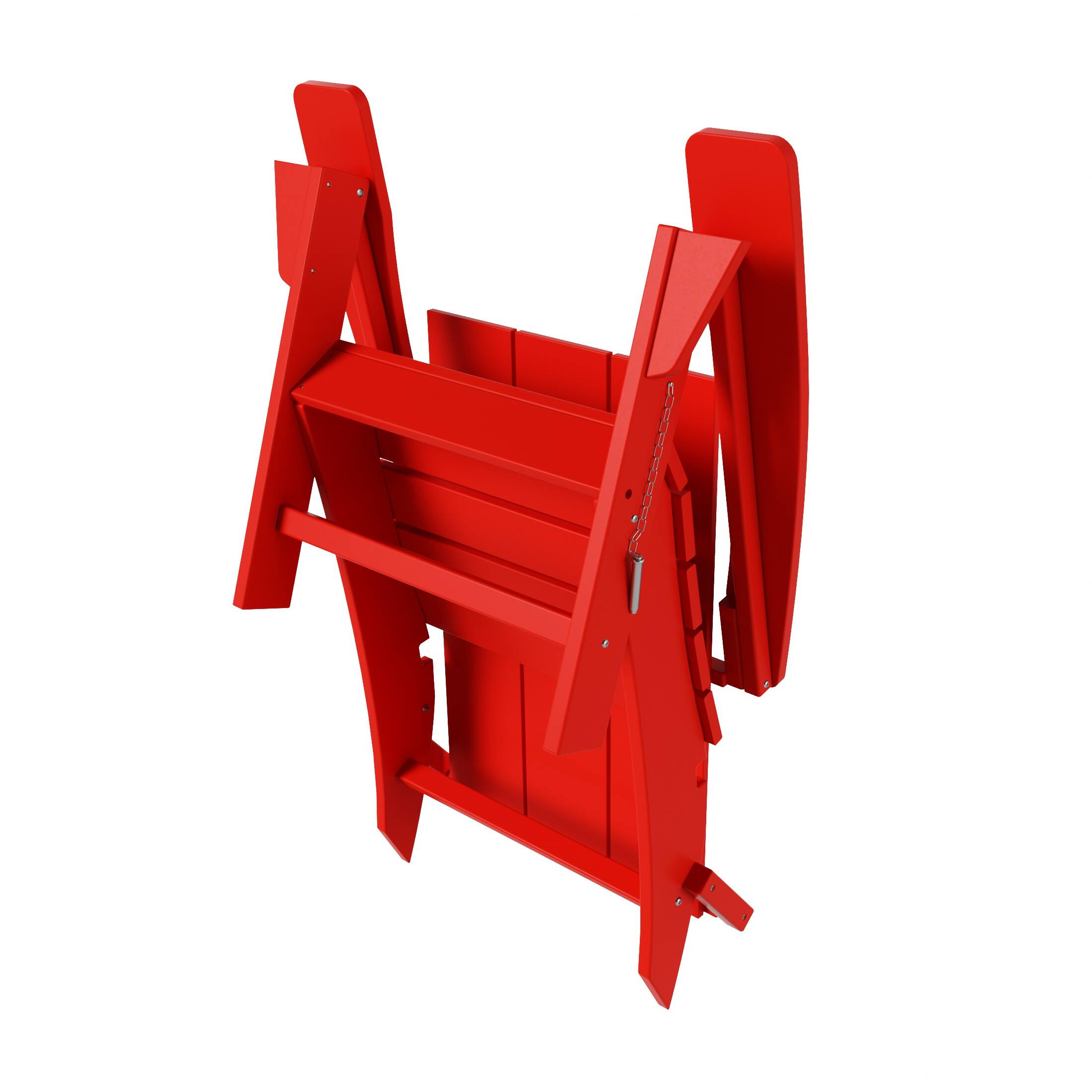 Alt View 4. WestinTrends - WestinTrends Ashore Outdoor HDPE Modern Folding Adirondack Chair - Red.