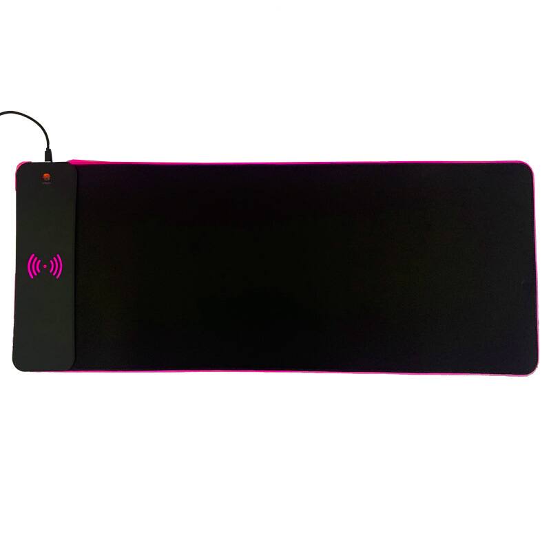 Alt View 1. Cluzine - RGB Wireless Charging Mouse Pad Large Gaming Desk Mat Qi Fast Charging - Black.