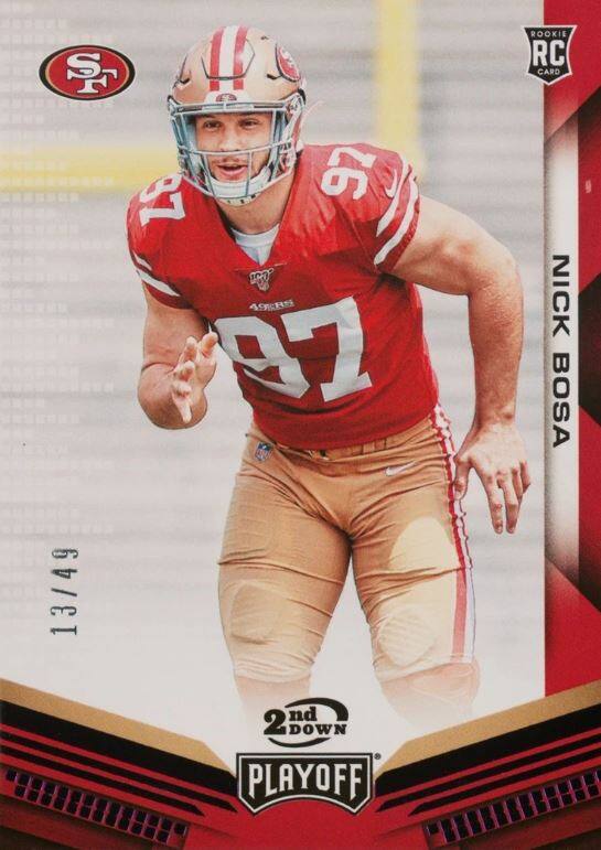 S ES O 92 ICO 49E8S 87 ROOKIE RC CARD NICK BOSA 13/49 2nd DOWN PLAYOFF