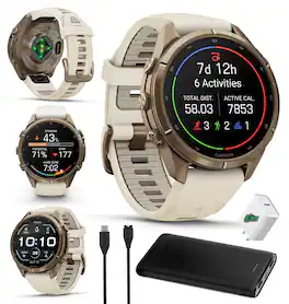 Garmin - Fenix 9 Pro 43mm Autumn Gold Titanium GPS Smartwatch Bundle - Autumn Gold - (2025)