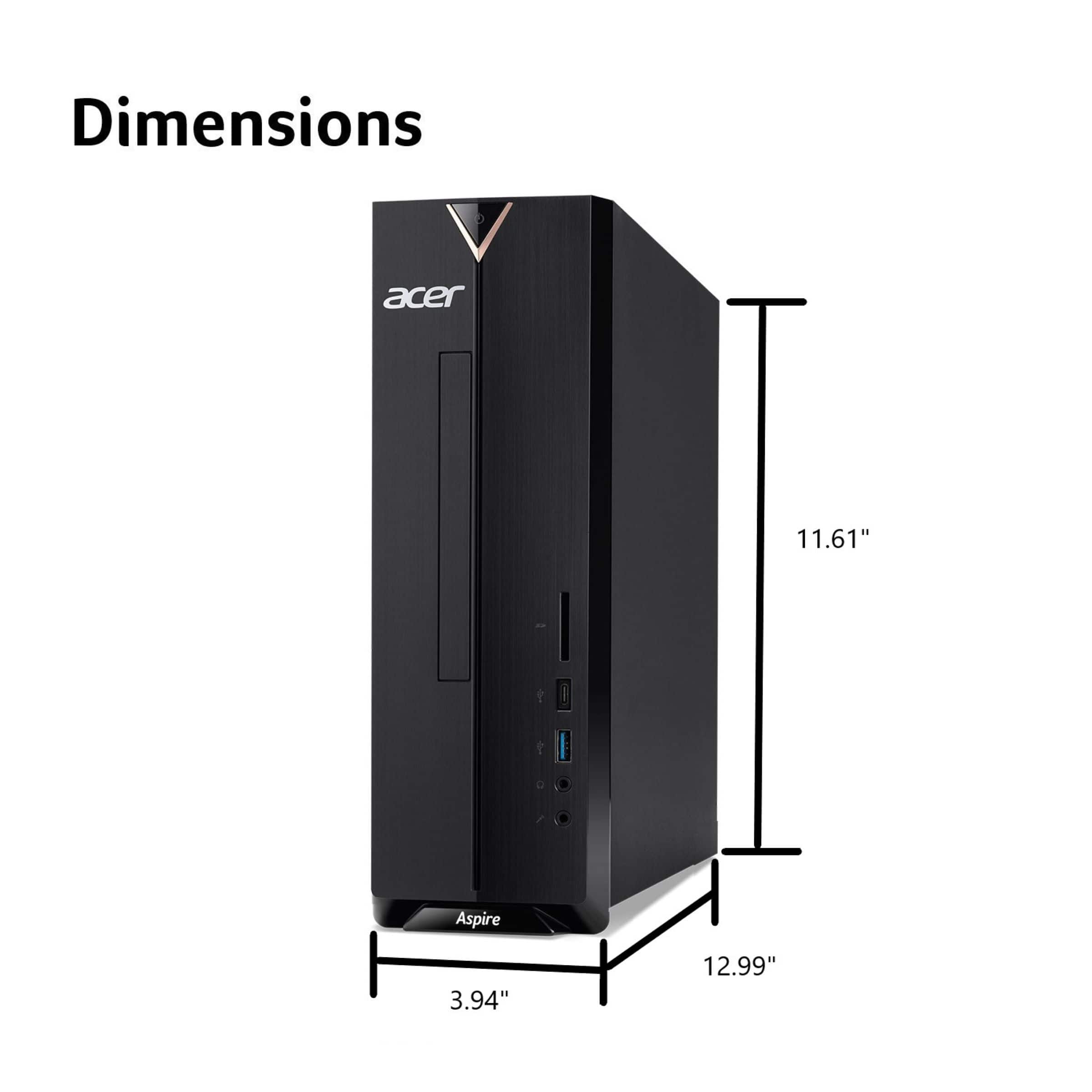 Dimensions: Acer 11.61" x 3.94" x 12.99".