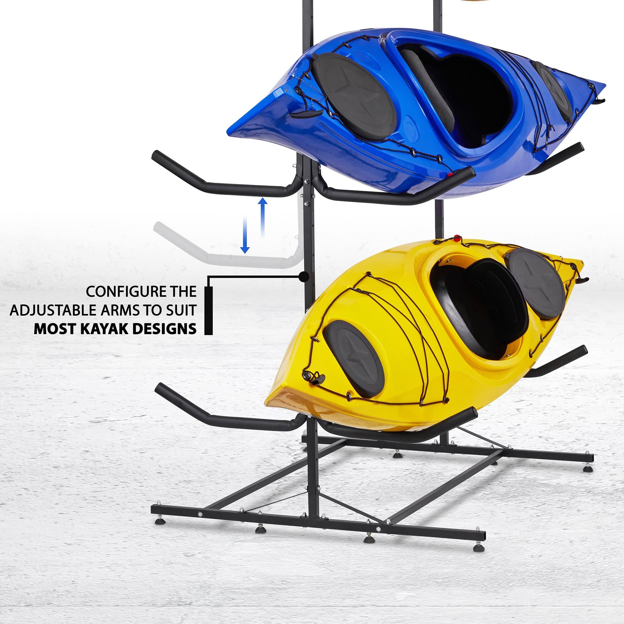 CONFIGURE THE ADJUSTABLE ARMS TO SUIT MOST KAYAK DESIGNS