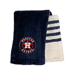 Pegasus - Houston Astros 60" x 70" Cable Knit Sherpa Stripe Blanket - Multicolor