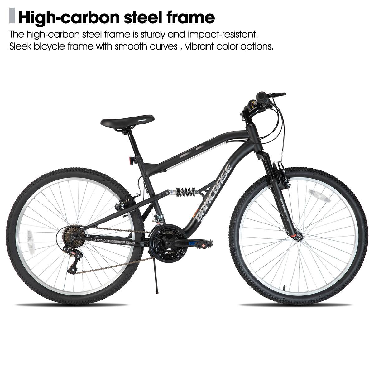 High-carbon steel frame

The high-carbon steel frame is sturdy and impact-resistant. Sleek bicycle frame with smooth curves, vibrant color options.