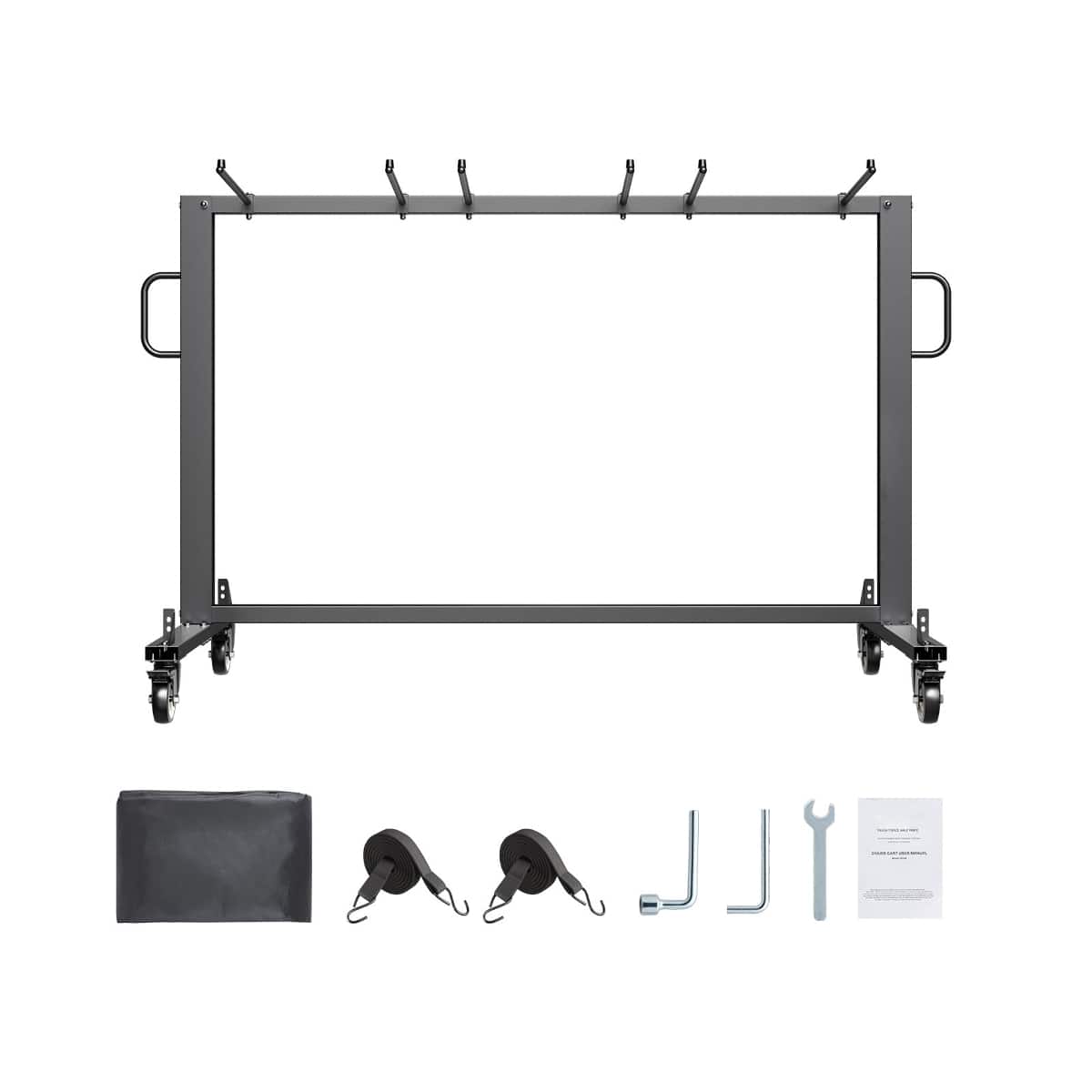 Ropilly- Folding Chair Rack Cart, 400 lb Capacity Chair Cart with Wheels, Steel Storage for 42 Chairs or 12 Tables- Black