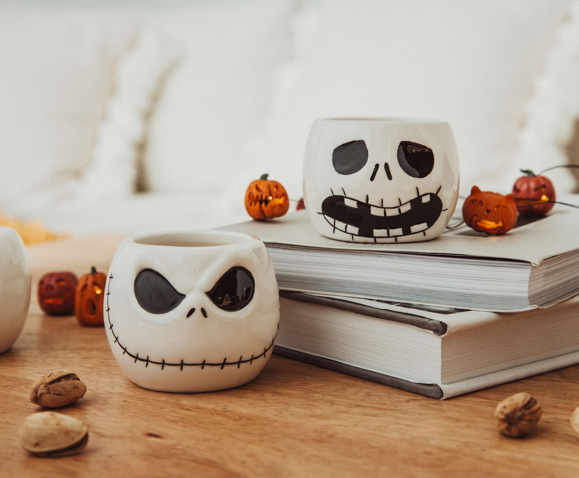 Alt View 5. Disney - Disney The Nightmare Before Christmas Jack Faces Mini Ceramic Cups Shot Glass Set of 4 - White.