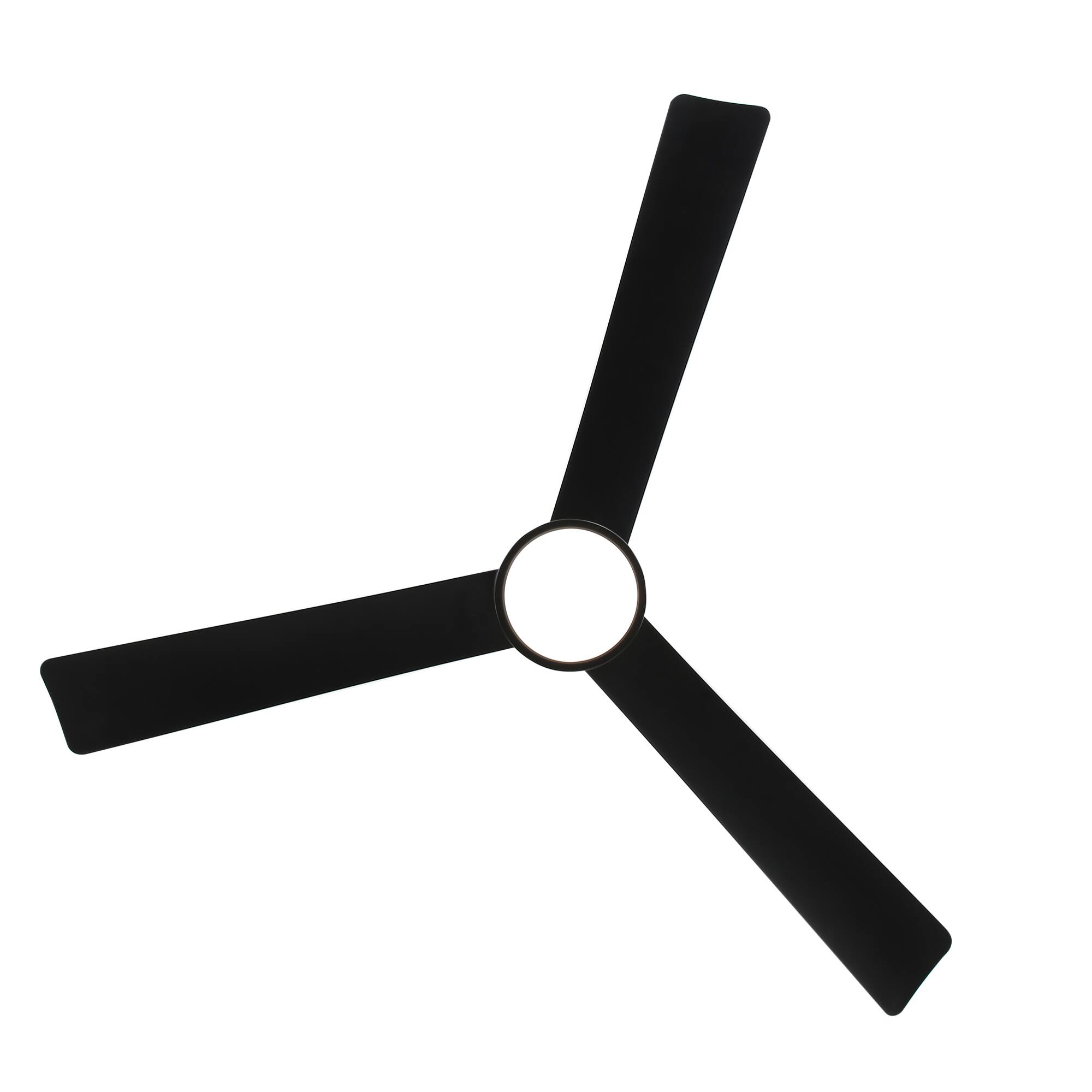 Alt View 9. Breezary - Breezary 52-in Indoor 3-Blade DC Ceiling Fan with Color-Changing Light, 6-Speed Motor, Remote & 5″/10″ Downrods, Timer - Matte Black.