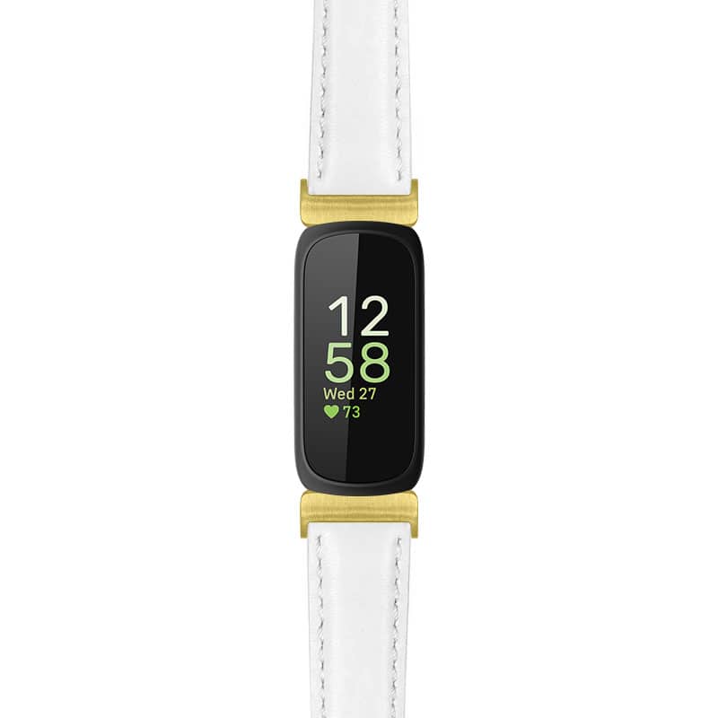 StrapsCo - Everyday Leather Watch Band Strap For Fitbit Inspire 3 (Extra Short) - White (Yellow Gold Hardware) price history on PriceWatchPro