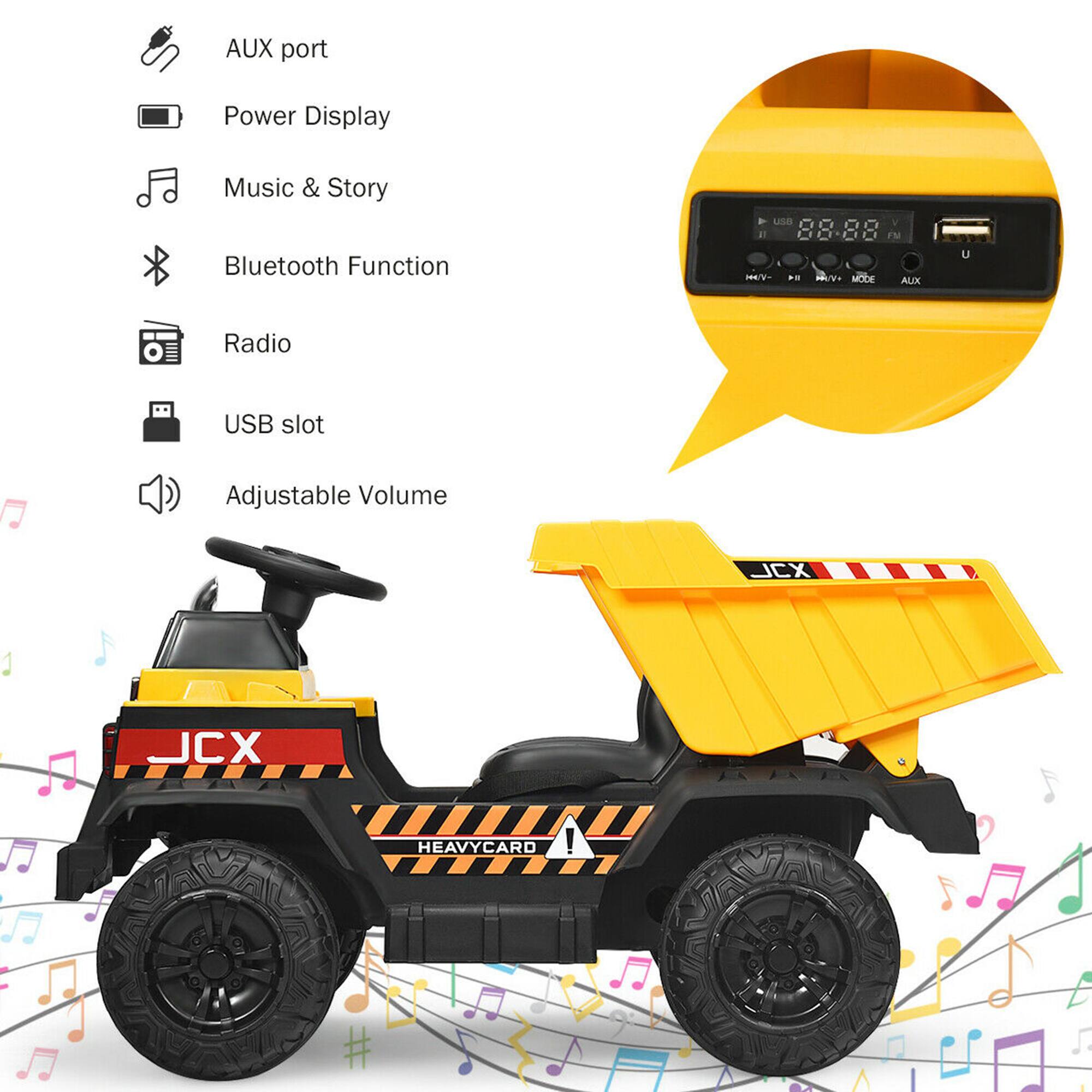 - AUX port
- Power Display
- Music & Story
- Bluetooth Function
- Radio
- USB slot
- Adjustable Volume

JCX HEAVYCARD