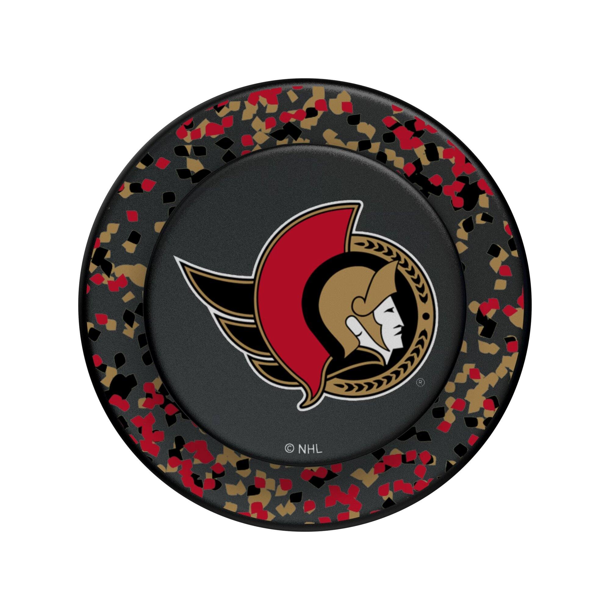 Alt View 2. Keyscaper - Ottawa Senators Confetti Magnetic Phone Grip & Stand - No Size - Black.