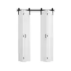 Front. VEVOR - Bifold Barn Door, 48" x 84", MDF Bi-Fold Sliding Closet Doors, Header Board and Hardware Kit Included - White.