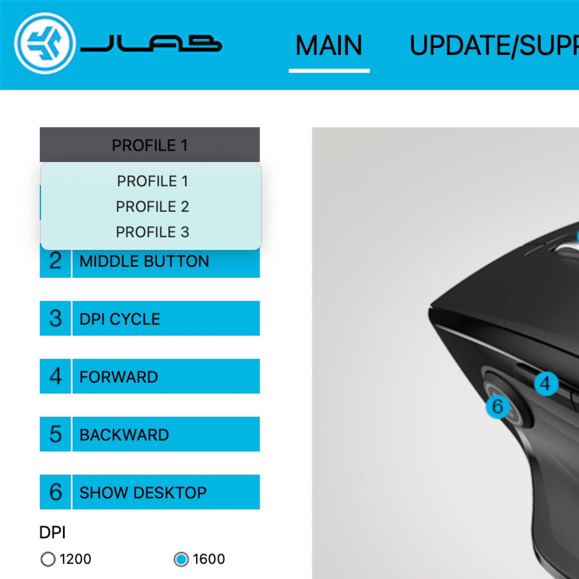 Alt View 14. JLab - JBuds Wireless Mouse - Black.