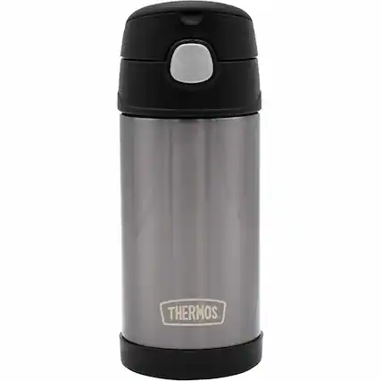 Front. Thermos - Thermos 12 oz FUNtainer Water Bottle - Charcoal - Charcoal.