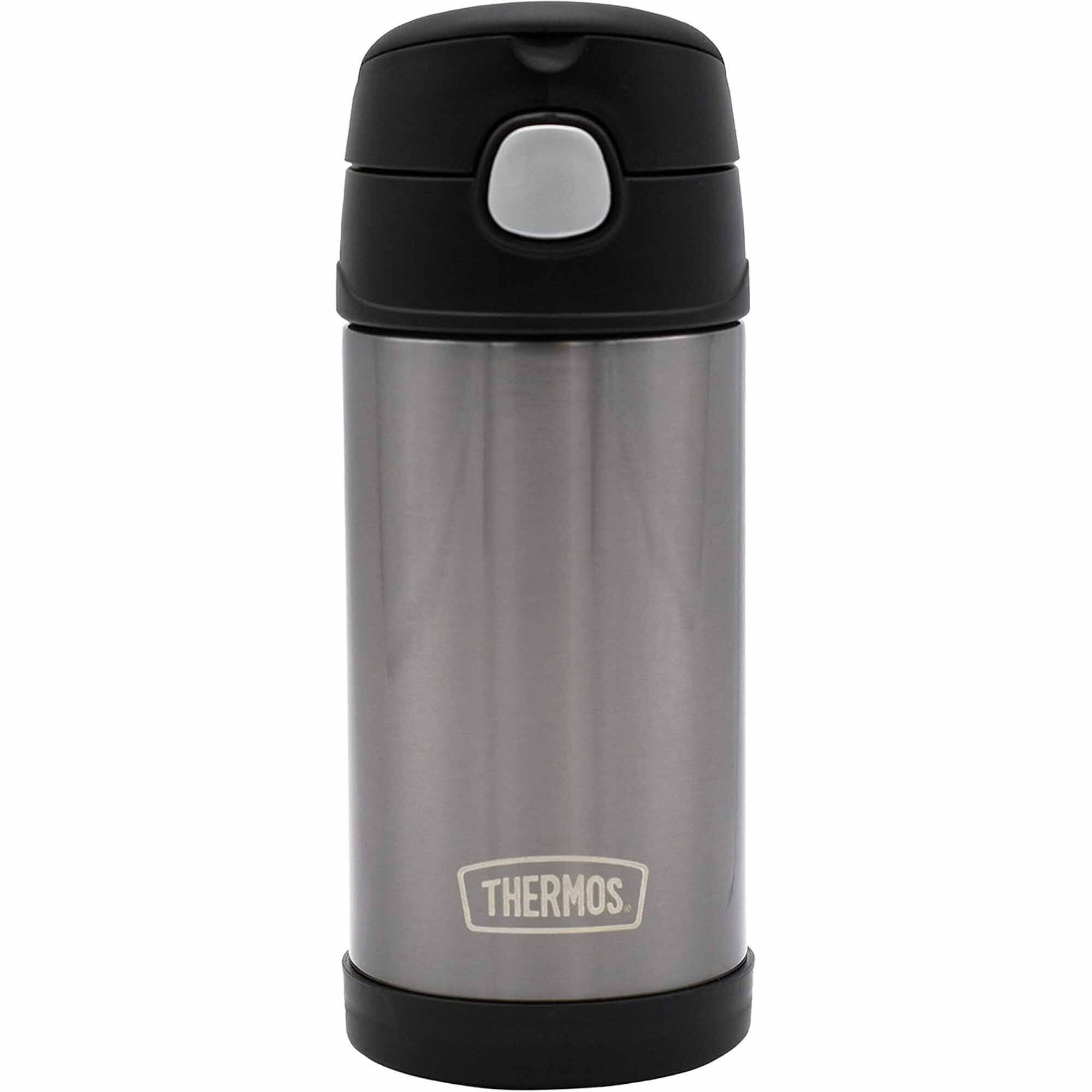Front. Thermos - Thermos 12 oz FUNtainer Water Bottle - Charcoal - Charcoal.