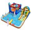 Front. Costway - Costway Giant Water Slide Bounce House with Climbing Wall, Splash Pool & Basketball Hoop - Multicolor.