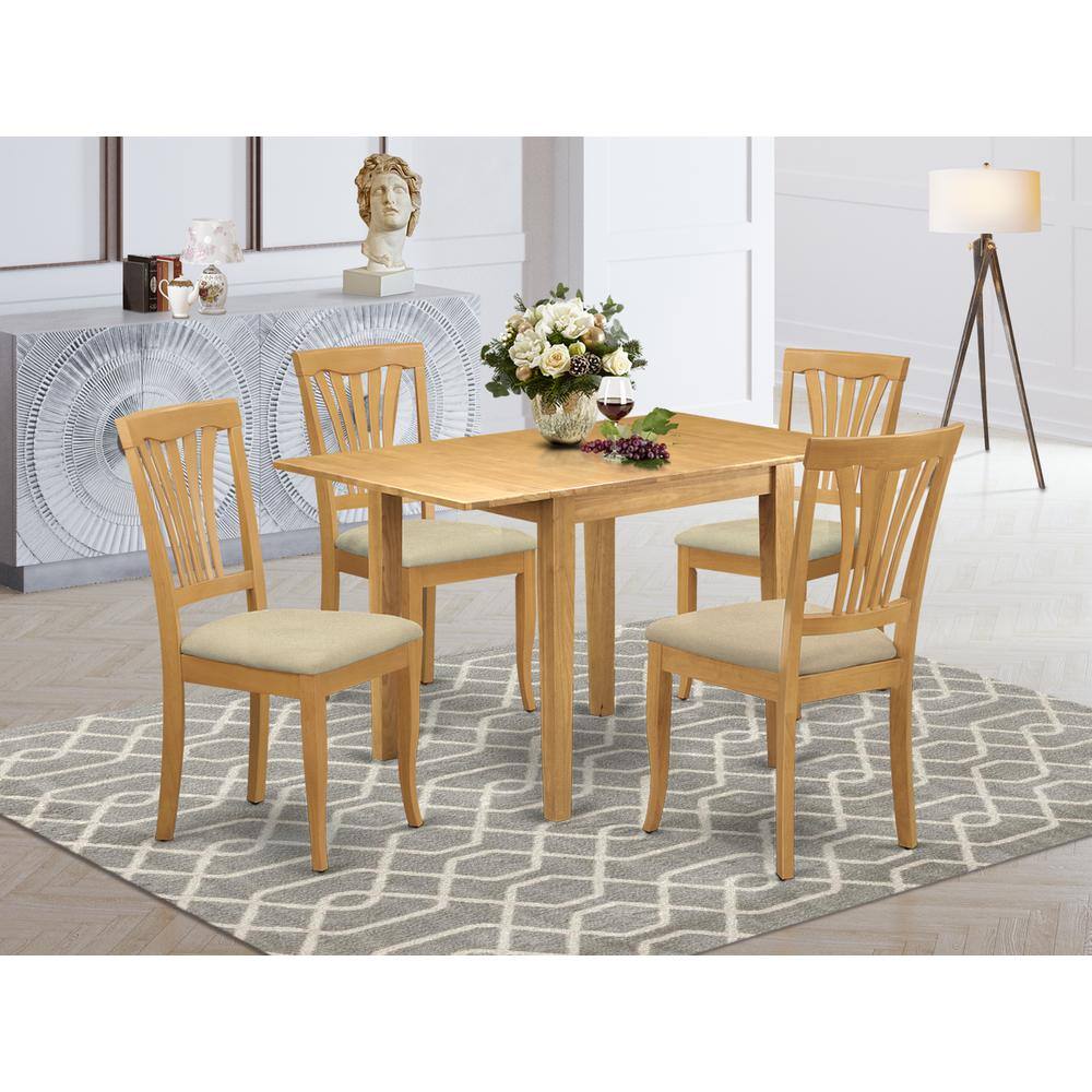 Angle. East West Furniture - Dining Room Set Oak - Brown.