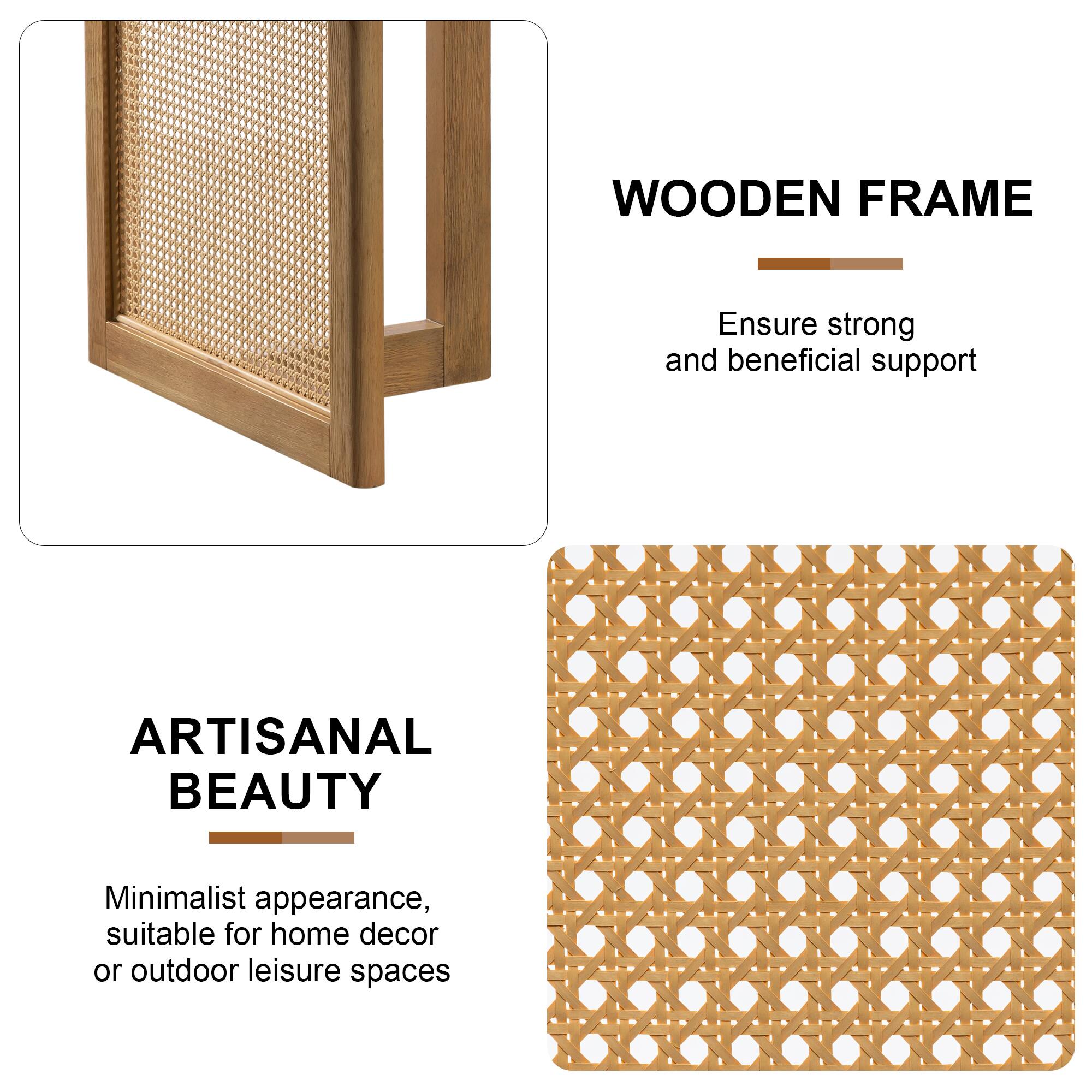 **WOODEN FRAME**  
Ensure strong and beneficial support

**ARTISANAL BEAUTY**  
Minimalist appearance, suitable for home decor or outdoor leisure spaces