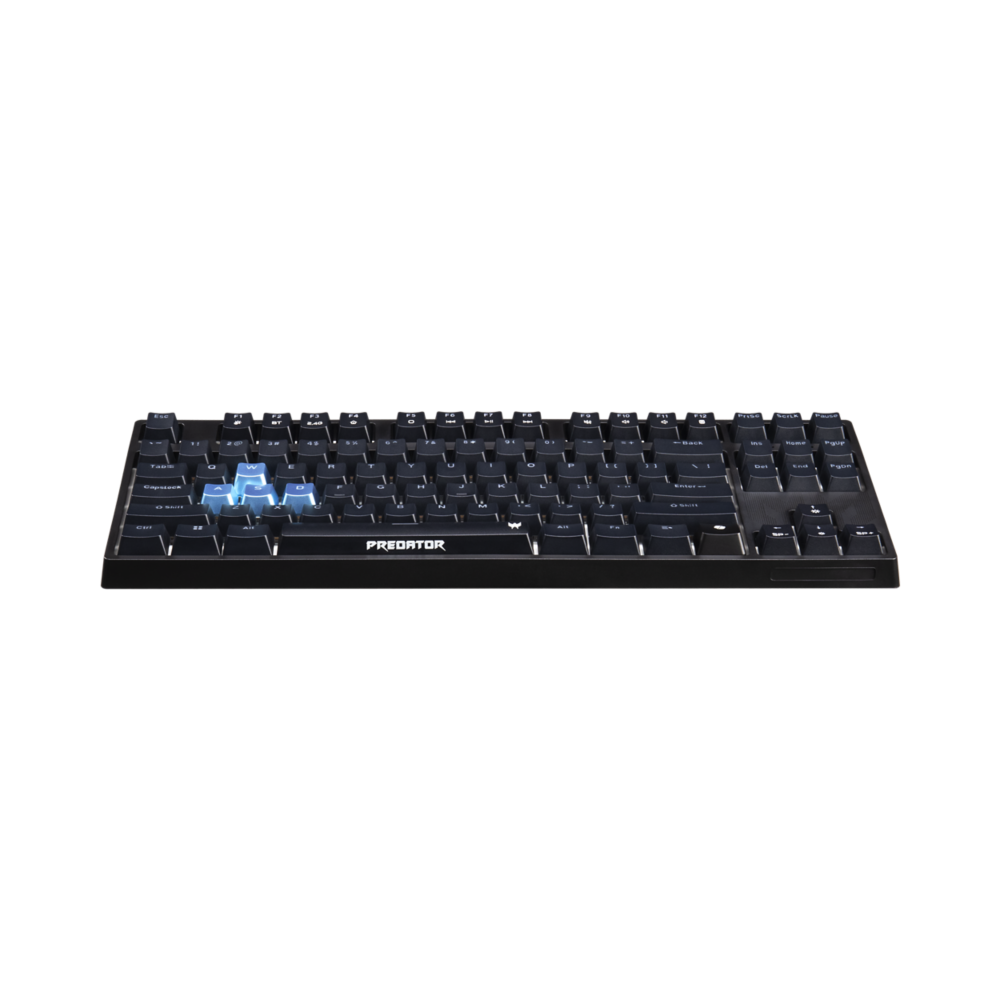 Angle. Predator - Aethon 550 TKL Tri-Mode Hot-Swappable Mechanical Gaming Keyboard, RGB Backlit - Black.