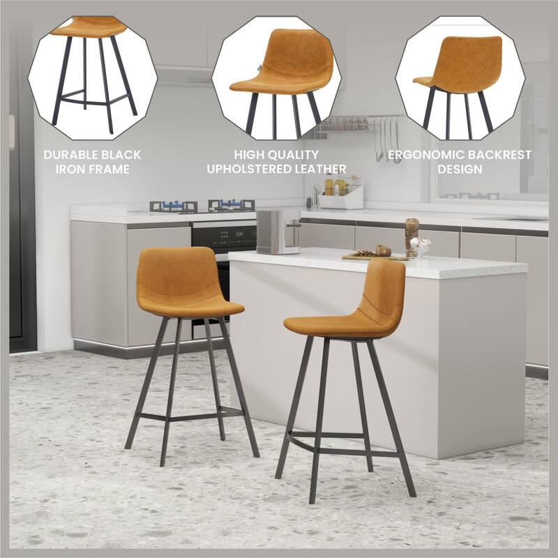 DURABLE BLACK IRON FRAME  
HIGH QUALITY UPHOLSTERED LEATHER  
ERGONOMIC BACKREST DESIGN
