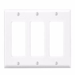 Leviton - Antimicrobial Powder Coated 3 gang Thermoset Plastic Decorator Wall Plate 1 pk - White