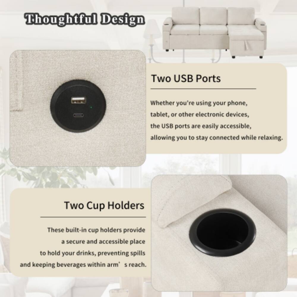 Thoughtful Design

Two USB Ports
Whether you're using your phone, tablet, or other electronic devices, the USB ports are easily accessible, allowing you to stay connected while relaxing.

Two Cup Holders
These built-in cup holders provide a secure and accessible place to hold your drinks, preventing spills and keeping beverages within arm's reach.