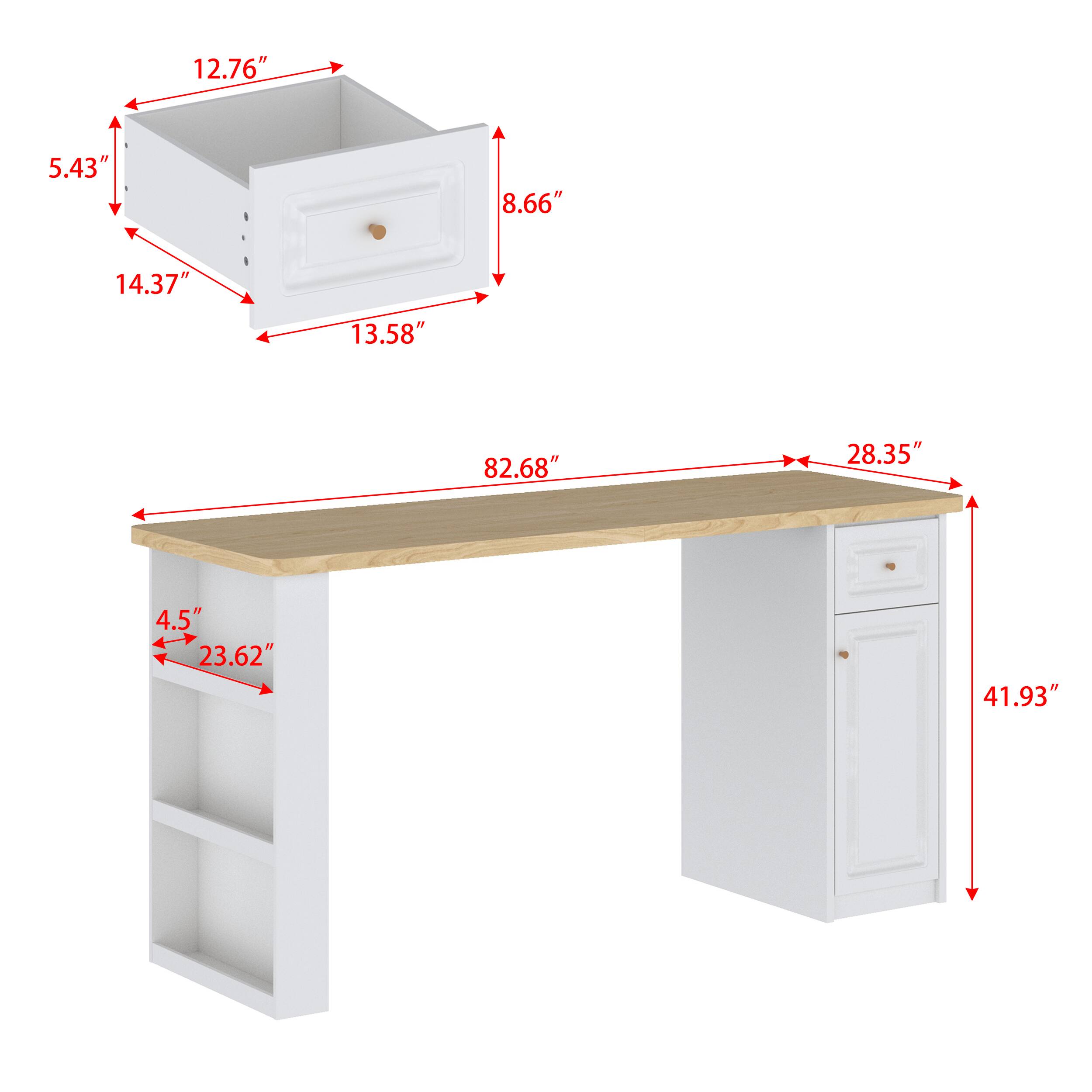 12.76"  
5.43"  
8.66"  
14.37"  
13.58"  
82.68"  
28.35"  
4.5"  
23.62"  
41.93"