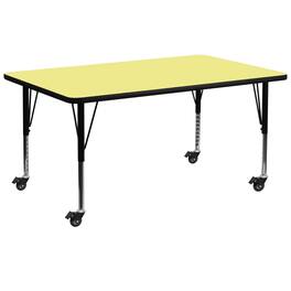 Emma + Oliver - Mobile 30x72 Rectangle Laminate Preschool Activity Table - Yellow
