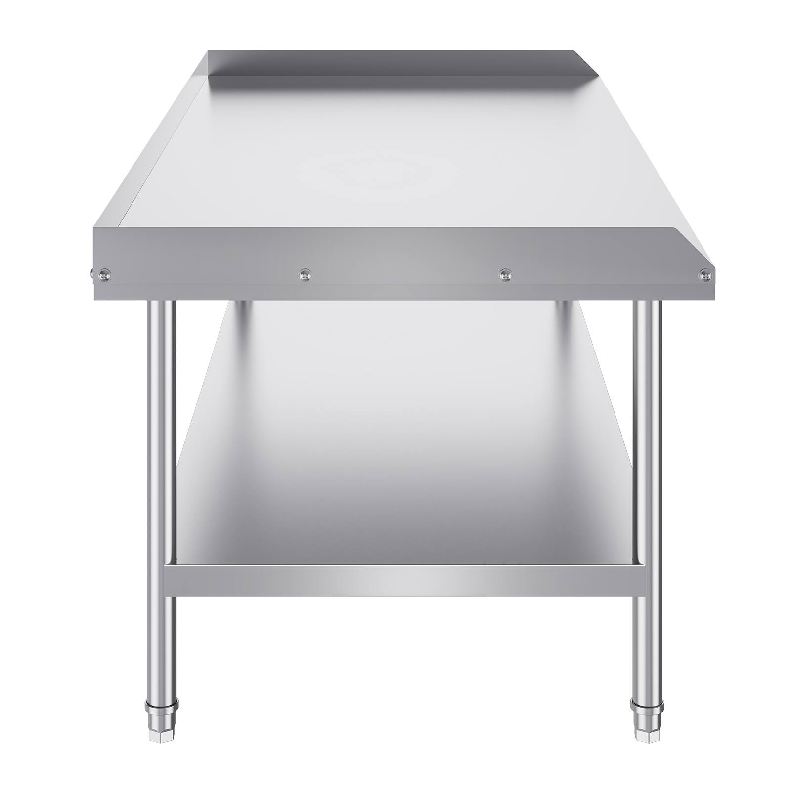 Alt View 5. VEVOR - Stainless Steel Work Table, 30x60x26 Inch Commercial Food Prep Worktable, 3-Sided Backsplash Heavy Duty Prep Worktable - Silver.