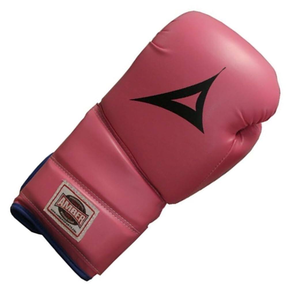 Angle. Amber Sporting Goods - Classic Pro Style Training Gloves, Hook & Loop Closure, Secure Fit, Maximum Protection & Durability, Pink, 16oz - Pink.