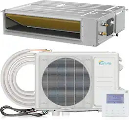 Senville - 18000 BTU Concealed Duct Air Conditioner - Heat Pump - SENA/18HF/ID - White