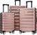 Front. MOOSOO - Luggage Set 3 Piece, Hard Shell PC+ABS Lightweight Suitcase Set with Spinner Wheels, for Travel Women Men - Rose Gold.