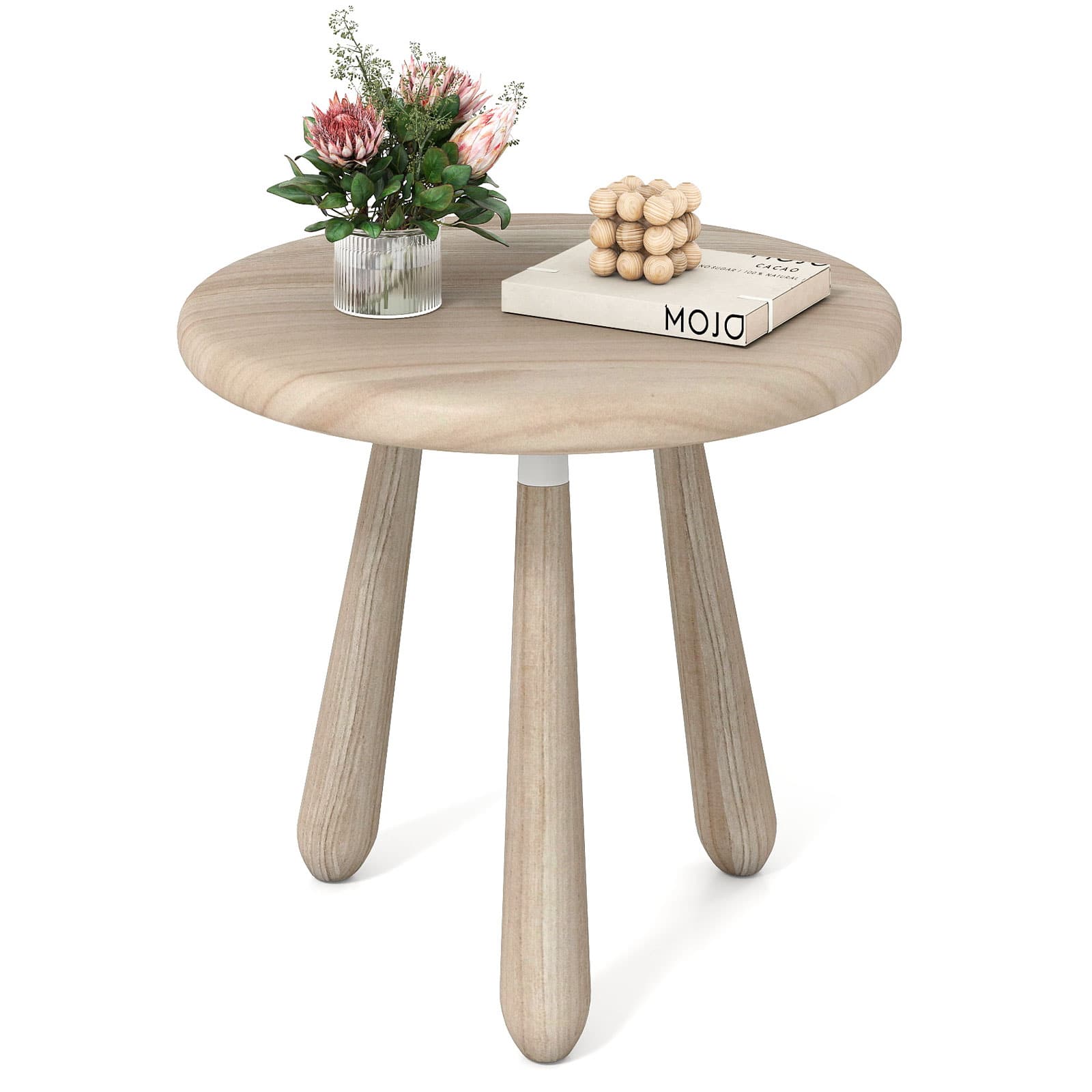 Gymax - 18'' Round End Table Outdoor Mahogany Wood Side Table w/ Thickened Board - Yellow price history on PriceWatchPro