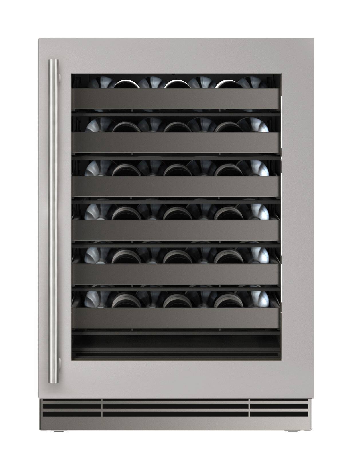 Alt View 1. U-Line - 24"W. 4.9 Cu.Ft. Built-In Wine Refrigerator-Stainless Steel Frame w. Glass - Stainless Steel.