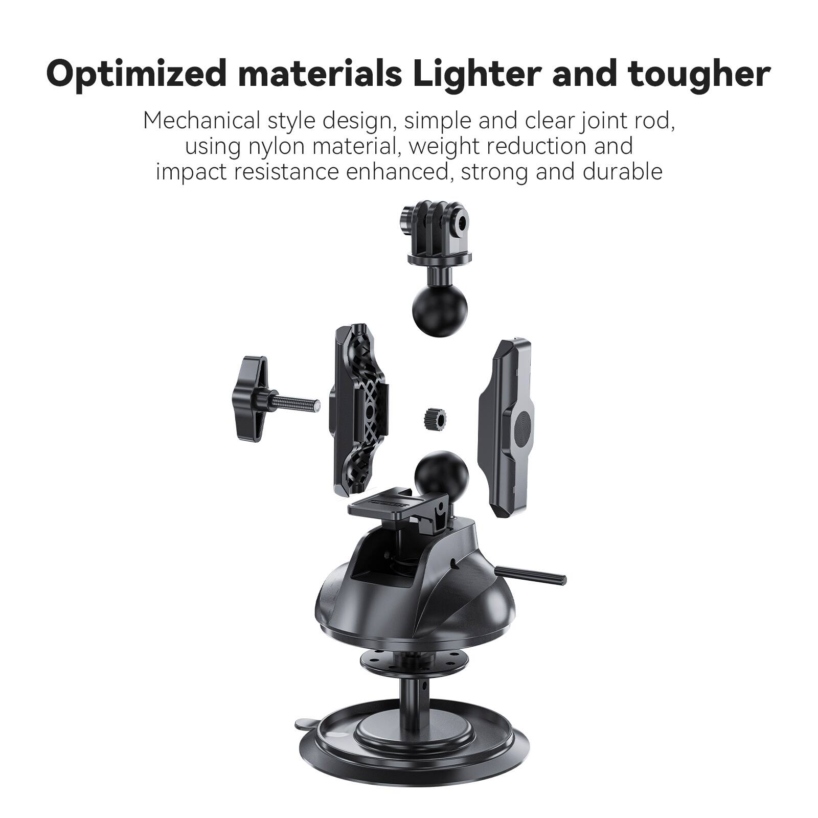 Optimized materials  
Lighter and tougher  

Mechanical style design, simple and clear joint rod, using nylon material, weight reduction and impact resistance enhanced, strong and durable