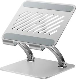 FINEAK - 4.7-16.9" Dual Rod Adjustable Aluminum Tablet Stand - Silver