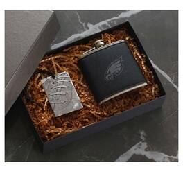 Wendell August Forge - Philadelphia Eagles 5oz.Traveler Flask & Bag Tag Gift Set - Silver