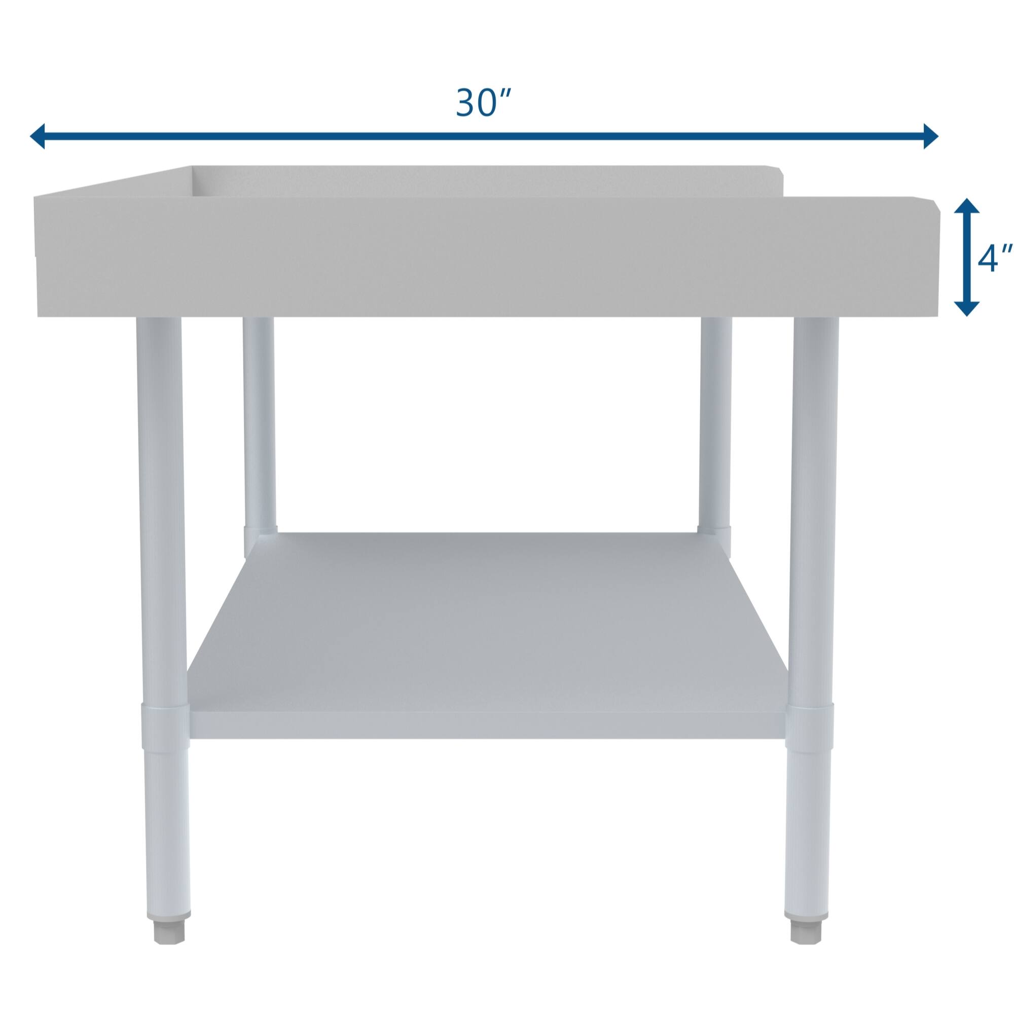 Alt View 7. Koolmore - 30" x 48" 16-Gauge Stainless Steel Equipment Stand with Galvanized Undershelf, EQT-163048. - Silver.