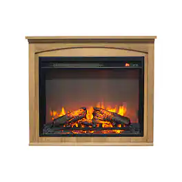 Ecooso - 28" Electric Fireplace TV Media Entertainment Center with Built-in Heater and Flame Effect - Antique brown