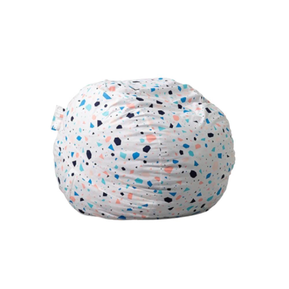 Front. Essen Blissed - 3-FOOT GEOMETRIC BIG BEAN BAG CHAIR - White.