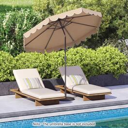 Mondawe - 10 FT Patio Umbrella with Push Button Tilt and Crank Lift - Brown