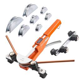 VEVOR - Tubing Bender Kit, 1/4 to 7/8 Inch, Compact Ratcheting Tube Pipe Bender, Ratchet Hand Bending Tool, with 7 Dies - Orange