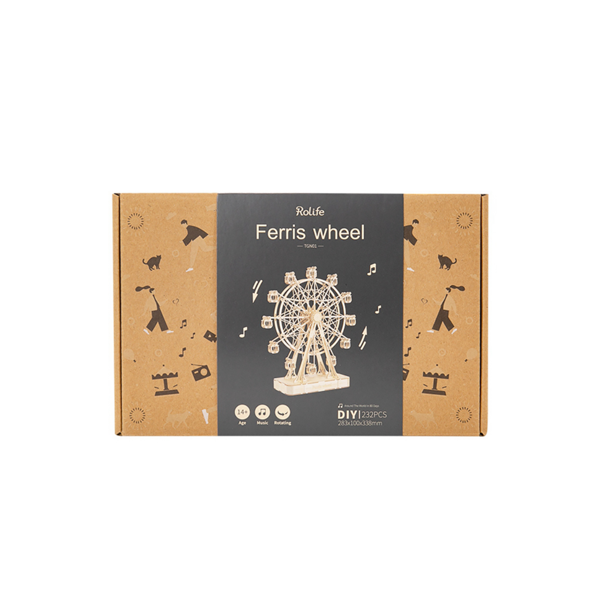 Rolife Ferris wheel  
DIY 232PCS  
283x100x338mm  
14+ Age  
Music  
Indoor  
TONGS