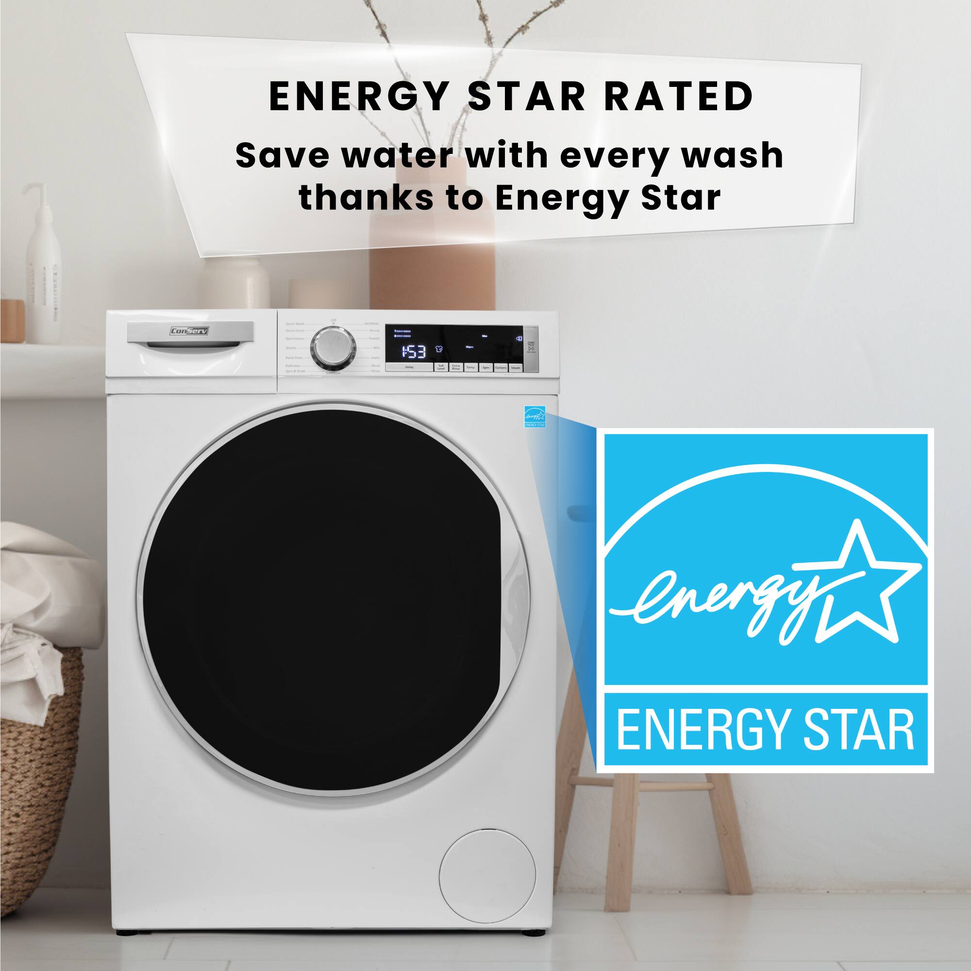 ENERGY STAR RATED  
Save water with every wash thanks to Energy Star