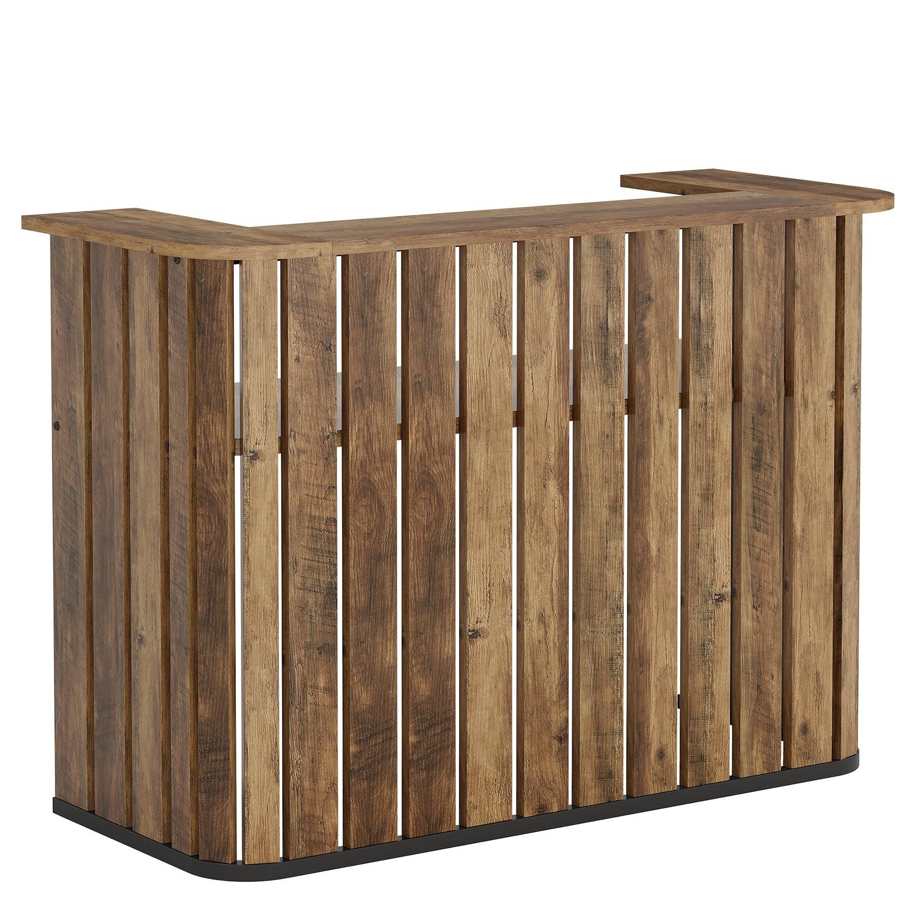 Tribesigns Farmhouse Bar Table with Engineered Wood Construction for ...